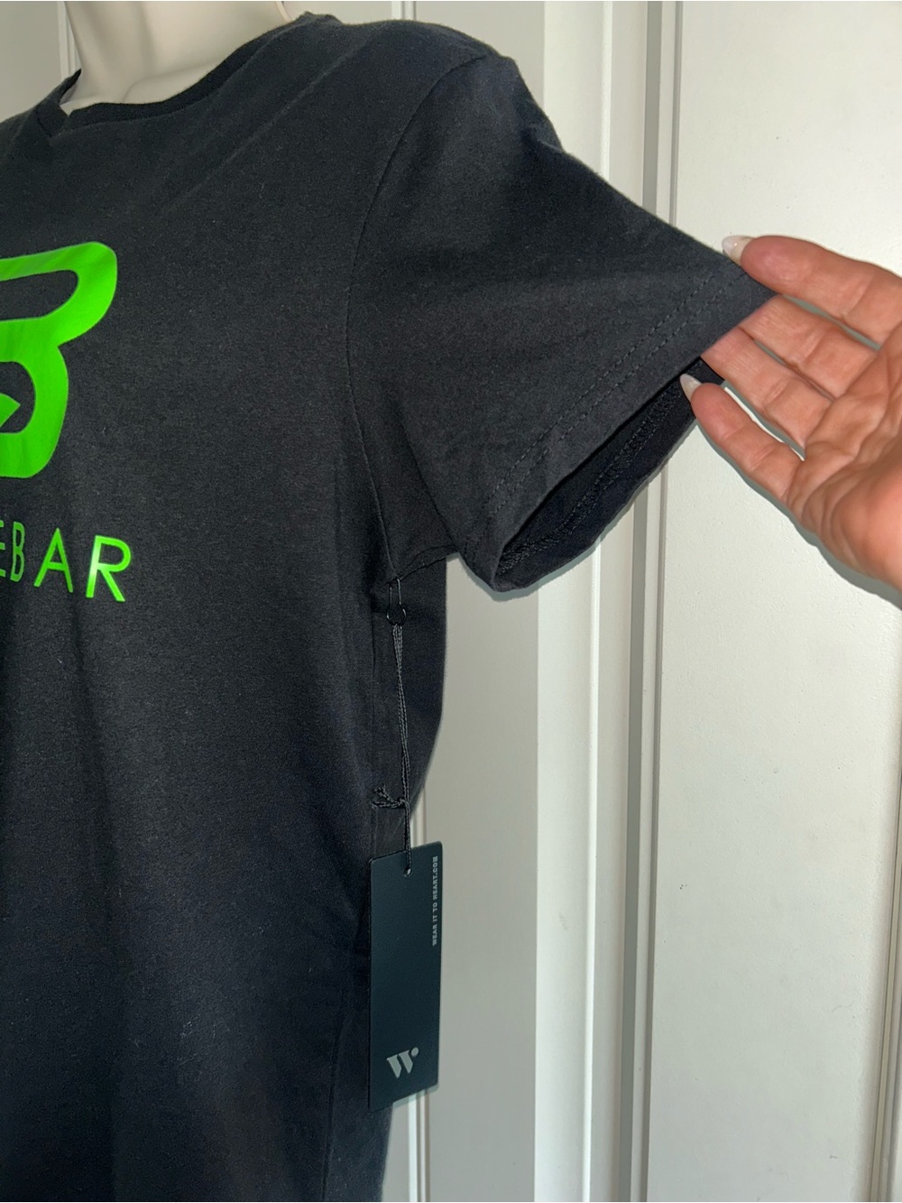 NWT Wear It To Heart Black Tee with Neon Green Cyclebar Sz XS - Picture 2 of 5